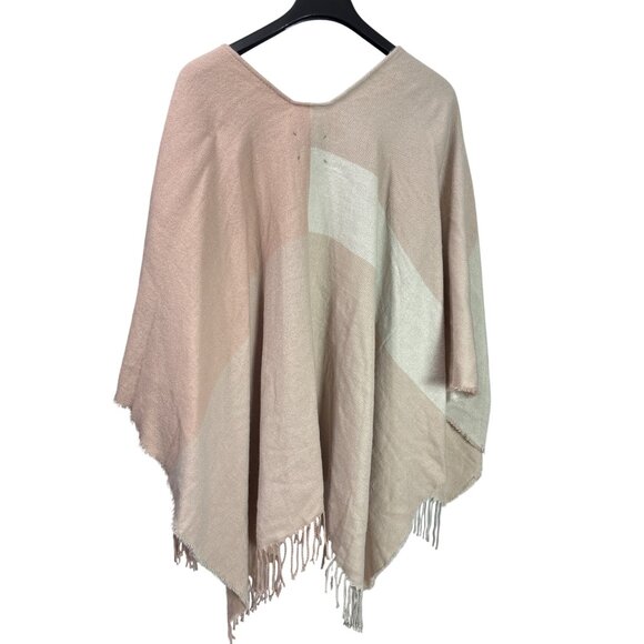 Soia & Kyo Womens Fringe Shawl Wrap Blush Pink Beige One Size Soft Knit Fabric N - Picture 6 of 6